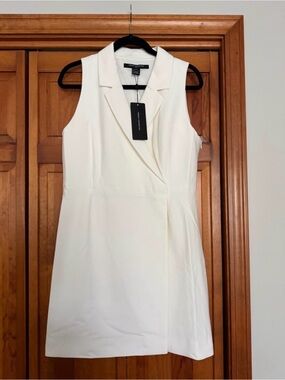 French Connection Sleeveless White Blazer Dress